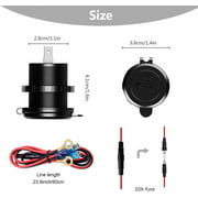 Dual USB 4.2A Charger Socket 12V/24V Waterproof Power Outlet with Touch Control Switch for Car Boat Marine Motorcycle