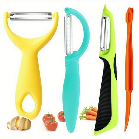 4PCS Vegetable Potato Peelers for Kitchen, Y Peeler for Apple Fruit Carrot Zucchini Cucumber Potatoes, Good Grip Veggie Peeler Makes Peeling Very Easy
