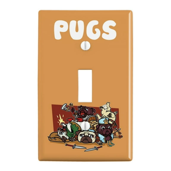 PUGS Games RPG Pickup Groups LFG Rogue Wizard Warrior Ranger 2 Plastic Wall Decor Toggle Light Switch Plate Cover