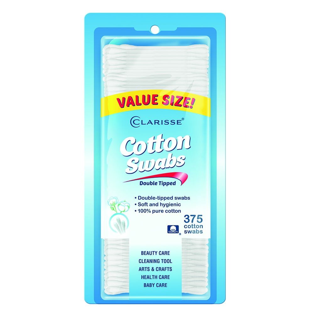 Clarisse Cotton Swabs Plastic Stick 375 ct.