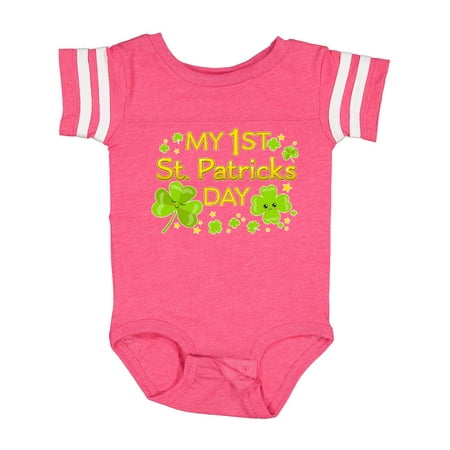 

Inktastic My First St. Patricks Day-cute Smiling Clovers Gift Baby Boy or Baby Girl Bodysuit