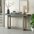 thumbnail image 1 of MODERNLUXE 59.1" Extra Long Entryway Table with Unique Triple Rectangle Design, Wood Console Table Sofa Table for Hallway, Living Room,Kitchen,Grey, 1 of 9