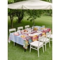 thumbnail image 3 of Purple Easter Bunny Outdoor Tablecloth - 54x80 Inch Rectangle Dining Table Cover, Spring Easter Eggs Chicken Floral Wood Waterproof Outdoor Table Cloth with Umbrella Hole & Zipper for Picnic/Patio, 3 of 7