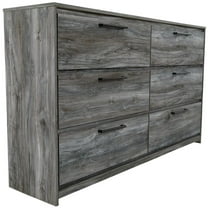 Signature Design by Ashley Baystorm 6 Drawer Double Dresser in Smokey Gray