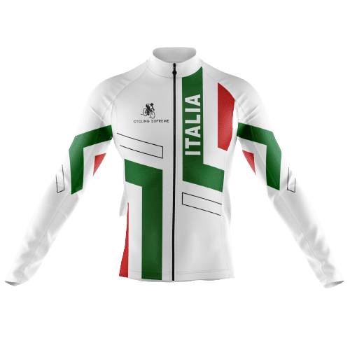 Maillot de Cyclisme à Manches Longues Drapeau Italie Hommes - 2TG