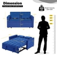 thumbnail image 4 of BSHTI 54" Fold out Sleeper Sofa Bed,Convertible Twin-Size Bed,With 3 Angles Adjustable Backres,Velvet Upholstery,Easy Assembly, Blue, 4 of 15