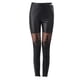 thumbnail image 1 of Imitation Leather Lace Splicing Leggings Women High-waisted Pants Thin Tights Pants for Women Female (Black Size XL), 1 of 4