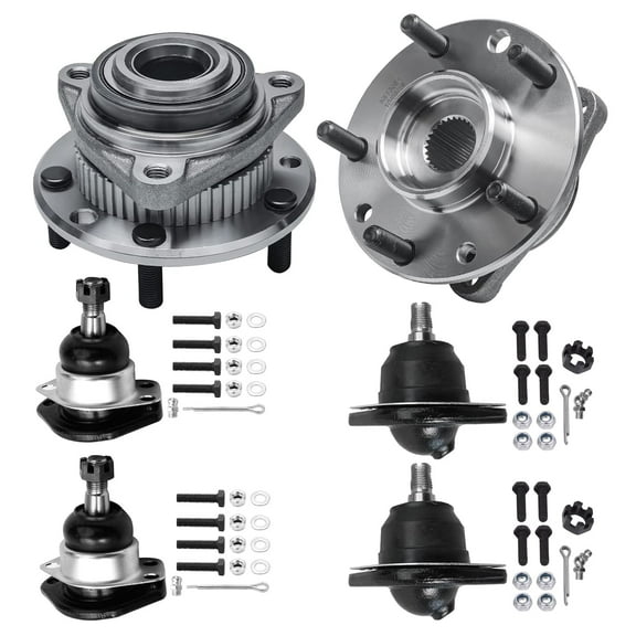 Detroit Axle - Front 6pc Wheel Bearing Hubs Kit for Chevy S10 Blazer GMC S15 Jimmy Sonoma Syclone Typhoon Olds Bravada, 2 Wheel Bearing & Hubs 4 Ball Joints Replacement
