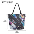 thumbnail image 5 of FORMRS Womens Canvas Tote Bag with Zipper Inner Pocket Shoulder Handbag, Black, 5 of 7