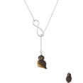 thumbnail image 2 of Delight Jewelry Resin Sitting Owl Silver tone Elegant Infinity Lariat Necklace, 2 of 4