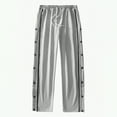 thumbnail image 4 of Men's Sweatpants Tear Away Basketball Pants High Split Snap Button Loose Pants Jogger Workout Trousers with Pockets Baggy Sweatpants Men Wide Leg, 4 of 8