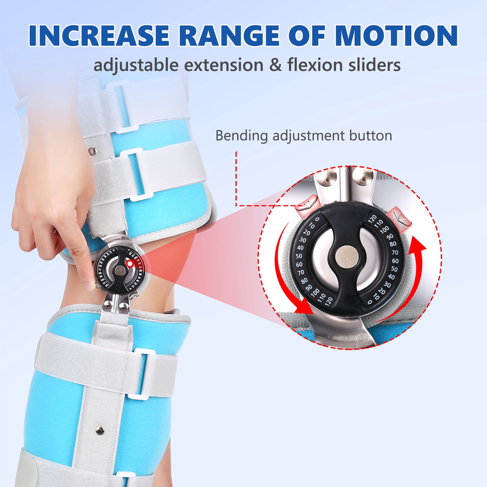 GHORTHOUD 3 Size Children Hinged Knee Brace Knee Immobilizer with Side Stabilizers for Knee Pain