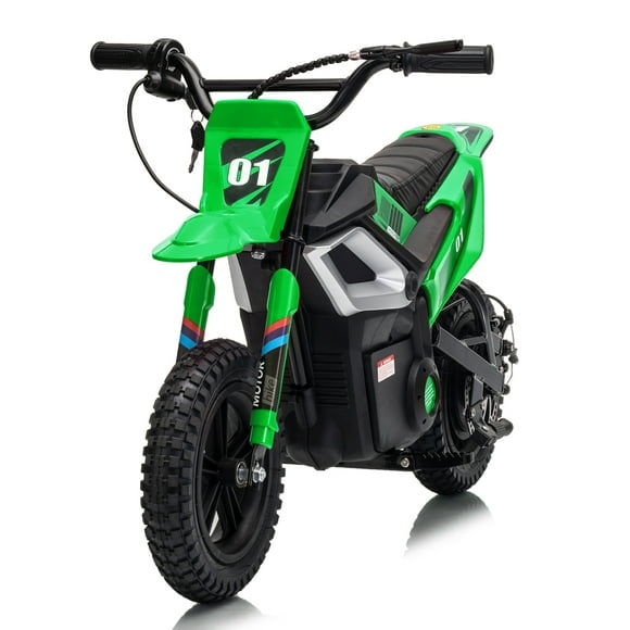 BeesClover 24V Kids Electric Dirt Bike, 350w Motorcycle with 10 MPH Max Speed & 12-Mile Range,Rear Wheel Suspension, Twist Grip Throttle, Rubber Tires