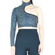thumbnail image 2 of Penkiiy Mujer Reflectante De Un Hombro Manga Larga Halterly Top Blouses XL Multicolor, 2 of 9