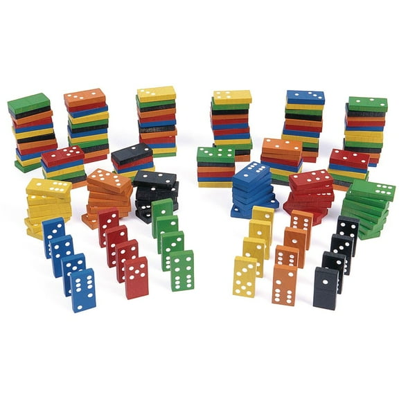 Excellerations Colorful Wooden Dominoes - 168 Pieces