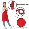 thumbnail image 2 of Toptie Kid's Bib Chef Aprons with Pocket & Adjustable Strap, for Painting Baking Kitchen Cooking-Red-XXL, 2 of 7