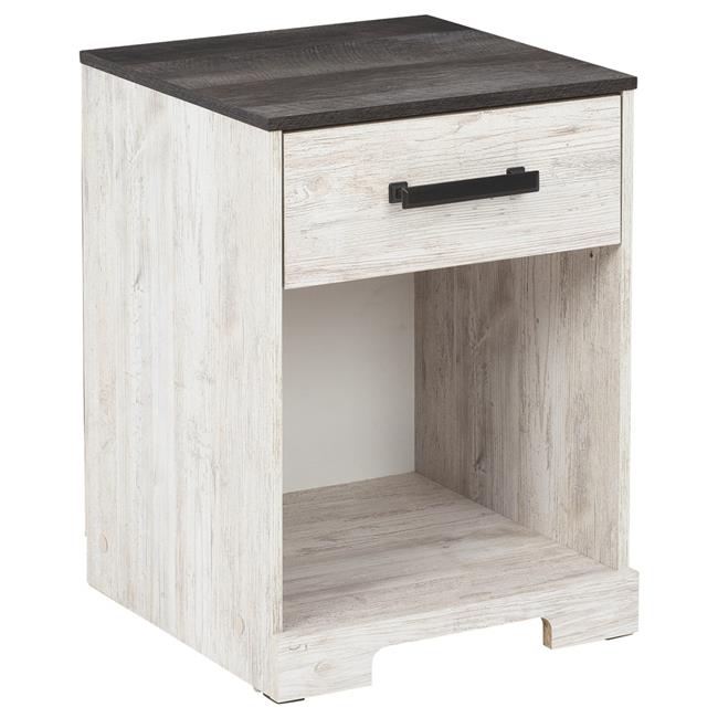 Benjara Bm226094 Single Drawer Wooden Nightstand With Grain Details 44 White Gray Walmart Canada