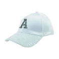 thumbnail image 2 of harmtty Women Hat Shiny Rhinestone Sun Adjustable Stable Brim Ponytail Hole Peaked Hat Headwear White, 2 of 8