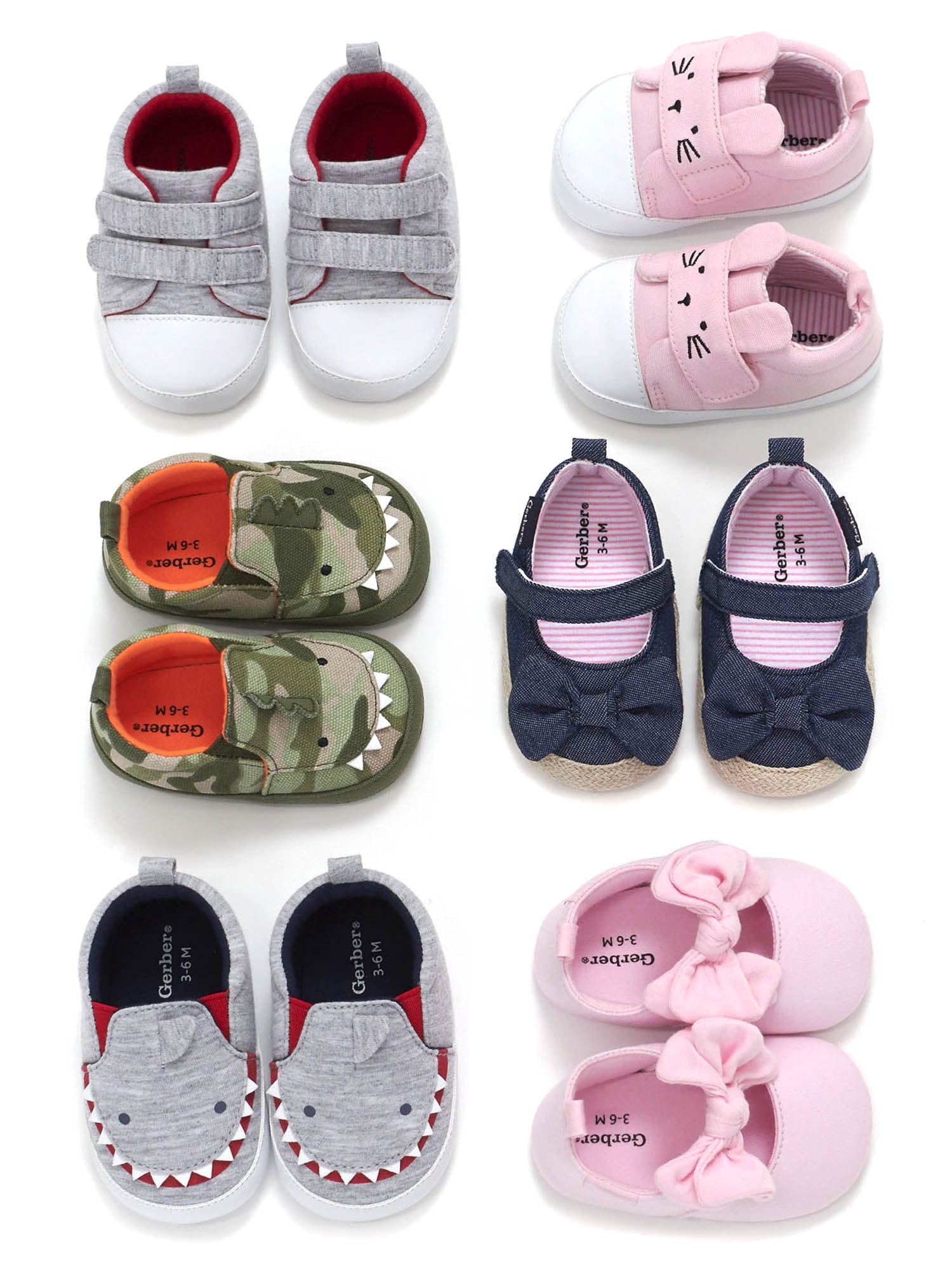 Gerber Baby Boys Soft Sole Shoes 0 3 Months to 6 9 Months Walmart