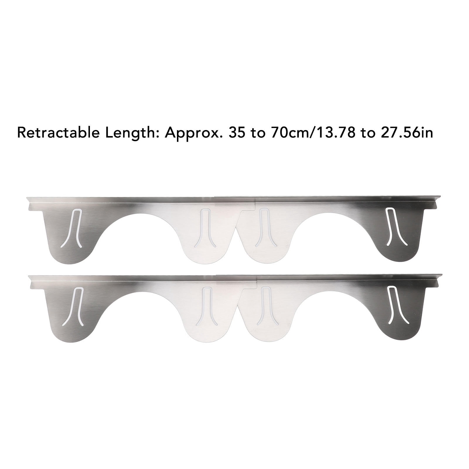 BIMZUC 2‑Pack Stainless Steel Retractable Stove Gap Covers, 35‑70 cm Adjustable, Silver, Kitchen Counter Guard