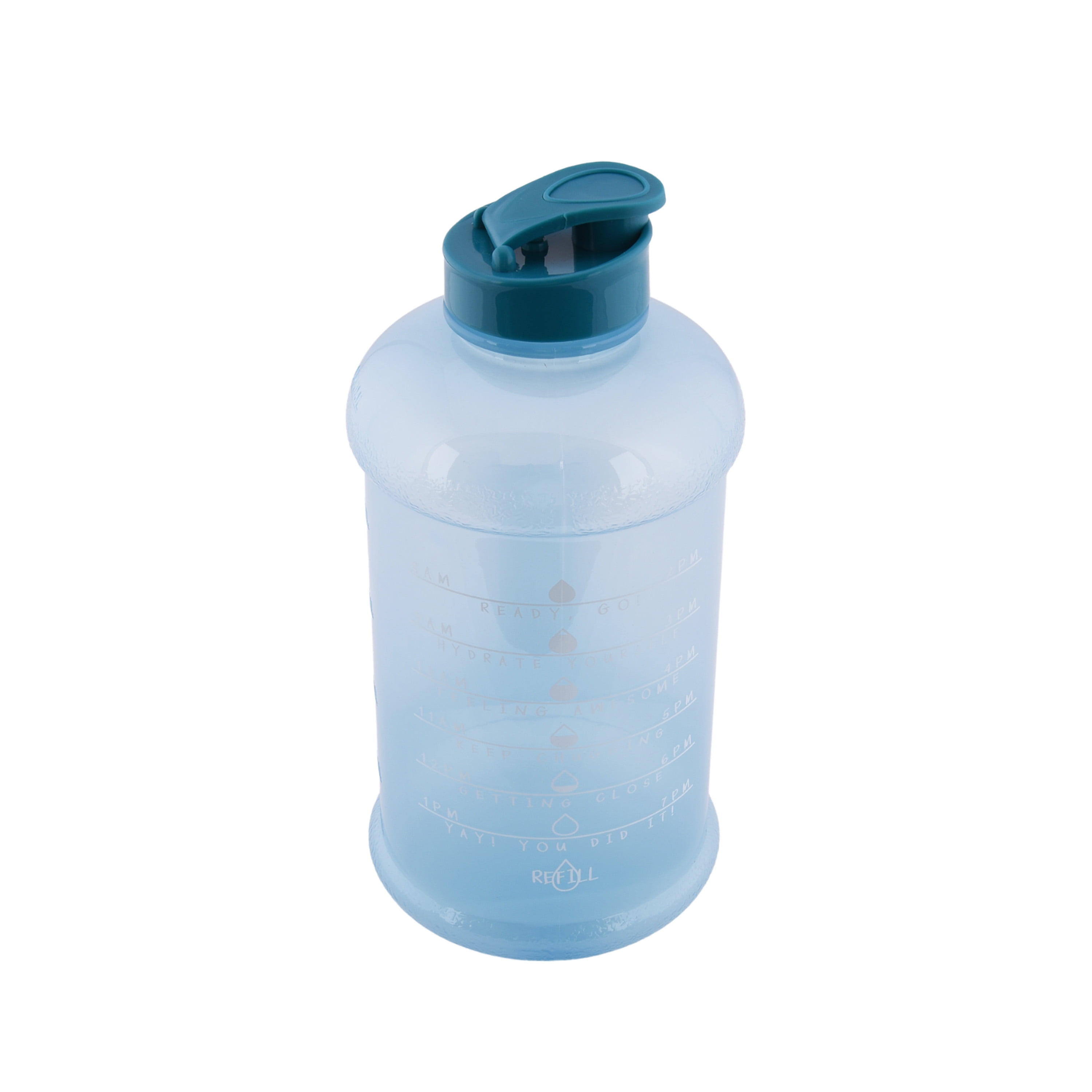 Mainstays 50-Ounce Color Changing Plastic Motivational Hydration Bottle, Blue