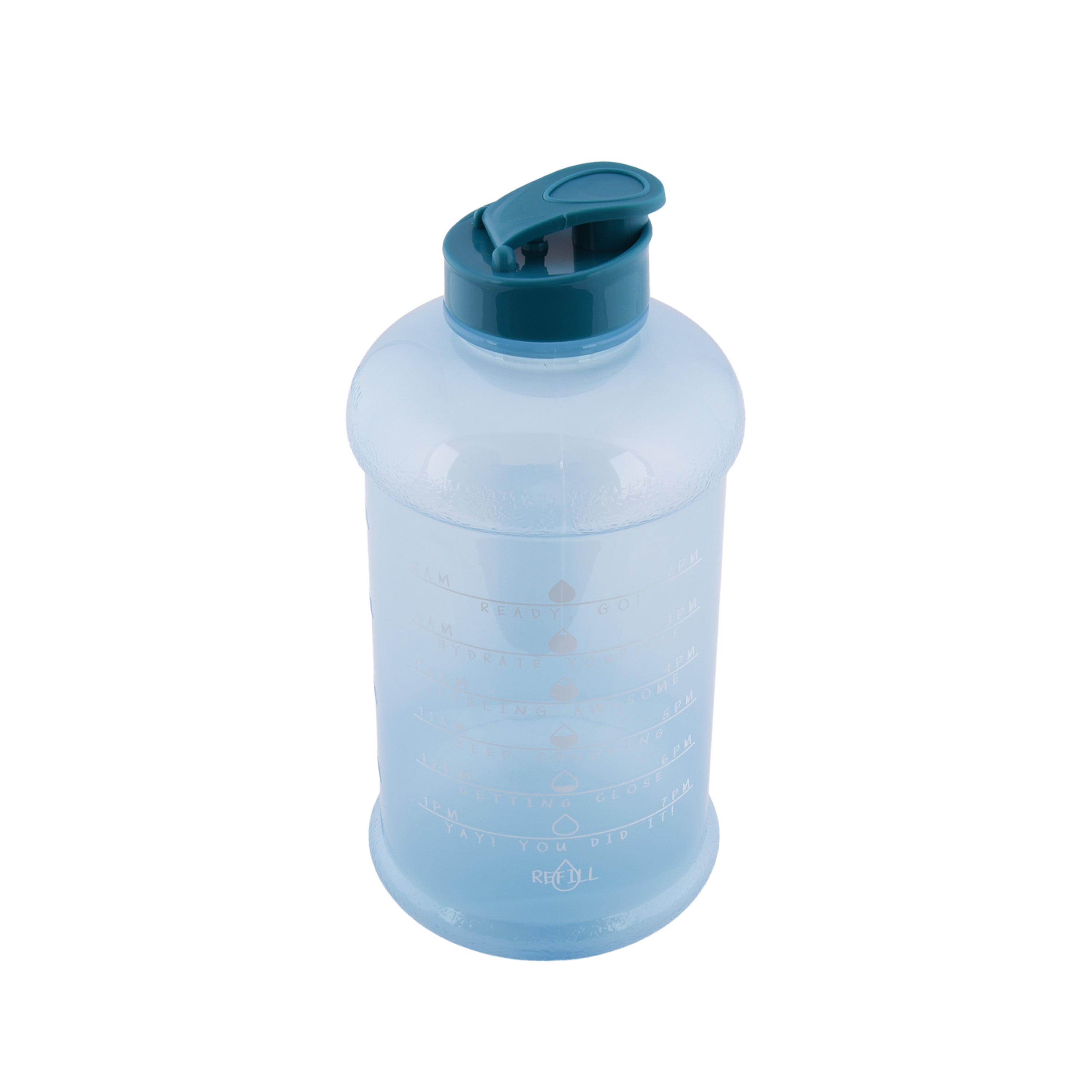 Mainstays 32 oz Blue Essence Solid Print Plastic Water Bottle with Wide  Mouth Lid 