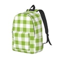 thumbnail image 2 of Balery White Green Plaid Vintage Canvas Backpack for Men and Women - Large Capacity, Durable Travel Laptop Bag for School, Work, Hiking, and Outdoor Activities, 2 of 7