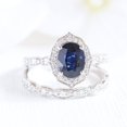 thumbnail image 2 of HeartsAndYou 1.2ct Natural Blue Sapphire Bridal Set Engagement Ring 100% 14k SOLID White Gold, 2 of 9