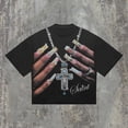 thumbnail image 2 of Camisetas holgadas de estilo gótico americano para hombre y mujer, camisetas de manga corta con estampado gráfico de hip-hop cruzado de verano, ropa urbana Y2k Harajuku, 2 of 5