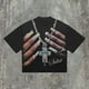 thumbnail image 2 of Camisetas holgadas de estilo gótico americano para hombre y mujer, camisetas de manga corta con estampado gráfico de hip-hop cruzado de verano, ropa urbana Y2k Harajuku, 2 of 5