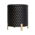 thumbnail image 2 of Honeycomb Metal Planter Pot With 4-Leg Gold Metal Base - Black - 14"H x 13"W, 2 of 4