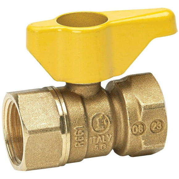 Válvula esférica de gas Homewerks VGV2LHB5B con rosca hembra, 1 pulgada, latón