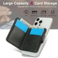 thumbnail image 5 of Kowauri for MagSafe Card Wallet Bag compatible with MagSafe Invisible Ultra-Thin Lightweight Kickstand Magnetic Mobile Wallet Man Woman, 4 Card Slots + 1 Cash Bag. (Black, Buckle Wallet), 5 of 6