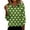 Green, variant on HomeDM 3/4 Sleeve Shirts for Women, Collared V Neck Dressy Pullover Tops Causal Loose Fit Work Blouses, Star Print - Red/L