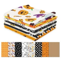 Soimoi 8 Pc Fat Quarter Bundle,HalloweenPrint 18"x 22"DIY Patchwork-100% CottonPre-Cut Quilting Fabric Orange & Black
