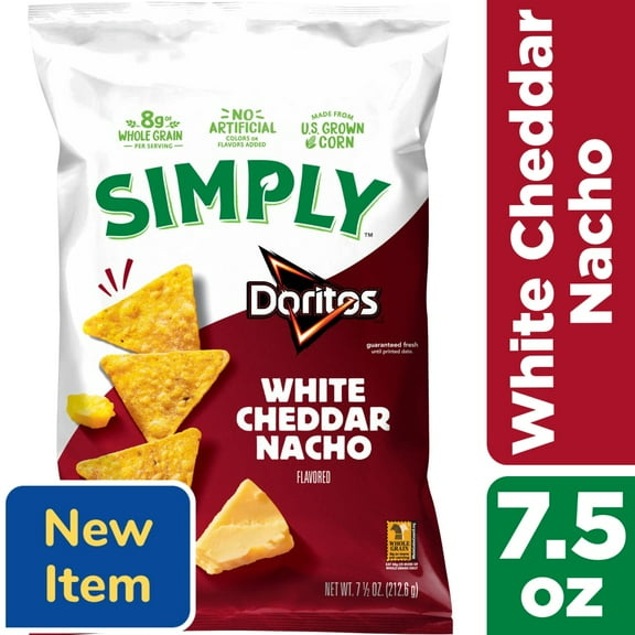 Simply Doritos White Cheddar Nacho Flavored Tortilla Chips - 7.5 oz