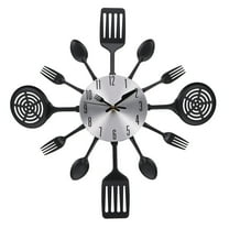 1Pc Creative Wall Hanging Clock Kitchen Cutlery Wall Clock with Forks and Spoons