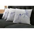 thumbnail image 2 of Ambesonne Sports Throw Pillow Cover 4 Pack, Fencing Duel Sketchy, 24", Violet Blue White, 2 of 6