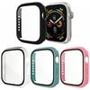 [4 Pack] Exclusives Compatible with Apple Watch 40mm Case, Full Coverage Bumper Protective Case with Screen Protector for Men Women iWatch Series 6/5/4/SE, Black, Clear, Pink, Jade Green