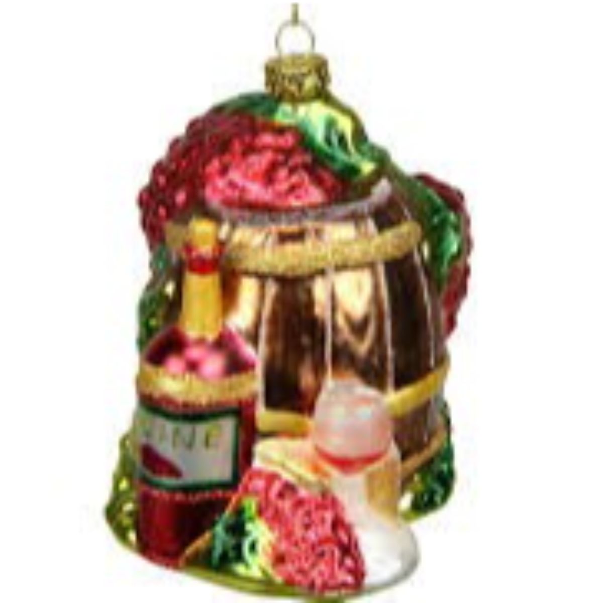 NORTHLIGHT 4" Tuscan Winery Wine Barrel Glass Christmas Ornament - Red - image 2 of 2