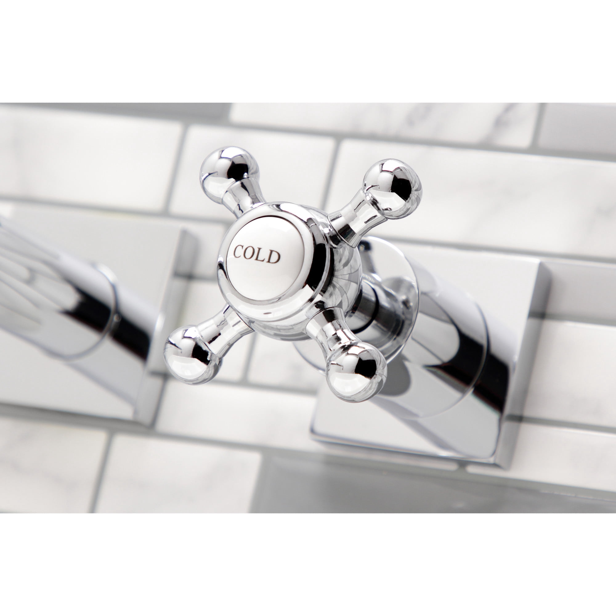 Kingston Brass KS6041BX Metropolitan Two-Handle 3-Hole Wall Mount Roman Tub Faucet in Polished Chrome