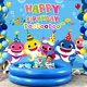 thumbnail image 5 of Suministros y decoraciones para fiestas de cumpleaños de tiburón, telón de fondo para fotos de 5 x 3 pies para niño y niña, fiesta de bienvenida al bebé, decoración de pared del dormitorio para niños Zhivalor  OTTO-ZYS-0046, 5 of 6