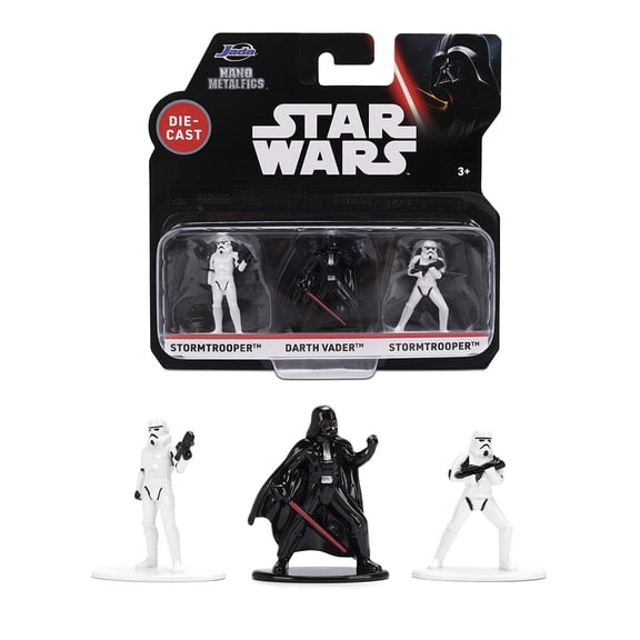 Star Wars Nano Metalfigs 3-Pack – Darth Vader with Stormtroopers Die-Cast Figures – 1.65” Scale Collectibles – by Jada Toys