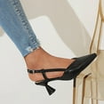 thumbnail image 6 of Clearance JeashCHAT Women's Heeled Sandals Pointed Toe Buckle Ankle Strap Pumps Slingback Heels for Wedding Party Work, 6 of 7