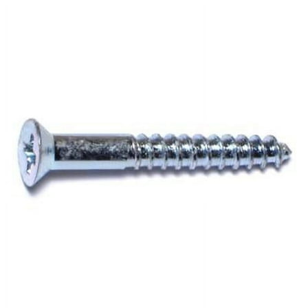 #4 x 7/8" Zinc Plated Steel Phillips Flat Head Wood Screws WSFS-044 (80 pcs.)