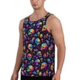 thumbnail image 2 of Salouo rainbow color Skull mushroom for Men's Tank Tops,Sleeveless Muscle Shirts for Men Quick Dry Workout Tank Top Gym Muscle Tee Fitness Bodybuilding Sleeveless T Shirt-3X-Large, 2 of 7