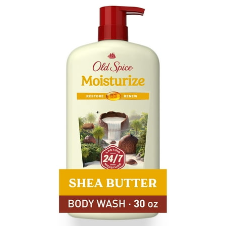 Old Spice Men's Body Wash Moisturize with Shea Butter, All Skin Types, 30 fl oz