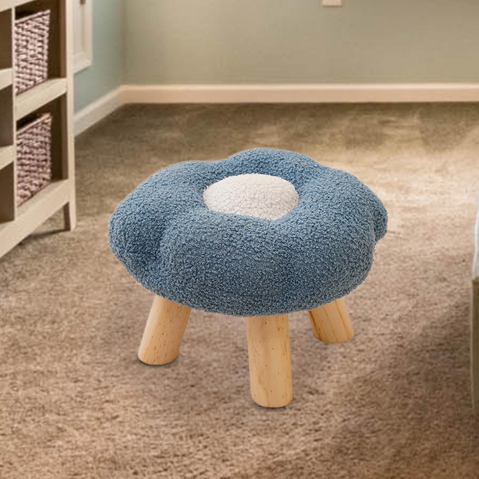 Small Foot Stool with Wood Leg for Living Room, Reposapiés Bedroom Kitchen  Ottoman Foot Rest Under Desk Cute Flower Footstools발판 - AliExpress