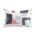 thumbnail image 7 of Yayeee Pillowcase Standard Size Set of 2 Satin Wrinkle Resistant Pillow Case, White Simple Shapes, 7 of 7