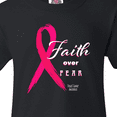 thumbnail image 4 of Inktastic Faith Over Fear Breast Cancer Awareness with Pink Ribbon Youth T-Shirt, 4 of 5